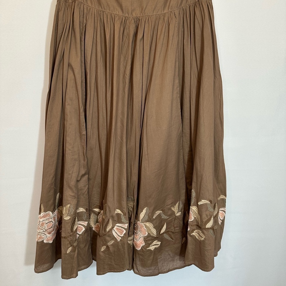 a.n.a A New Approach Skirt Womens Size 8 Embroidered 100% Cotton Tiered Lined - Picture 13 of 16